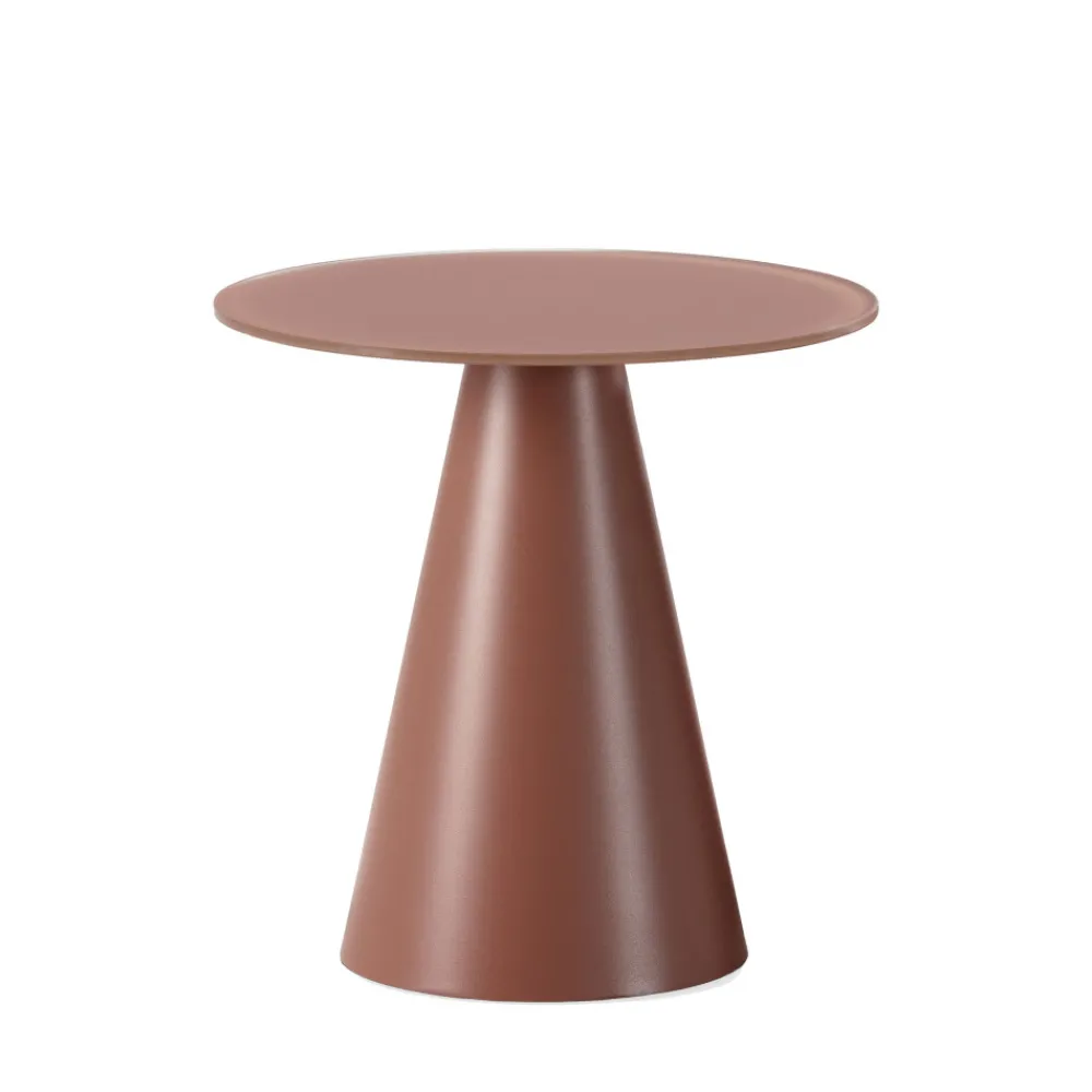 Drawer CELESTE Table d'appoint ronde en verre trempé et métal ø45cm