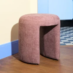 Woood CHARLIE Pouf rond en tissu ø45cm