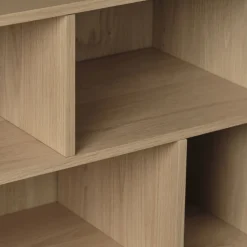 No name CLANE Bibliothèque 6 niches, 2 portes en bois H140cm