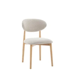 Drawer CLARA Lot de 2 chaises en tissu bouclette et bois