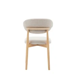 Drawer CLARA Lot de 2 chaises en tissu bouclette et bois