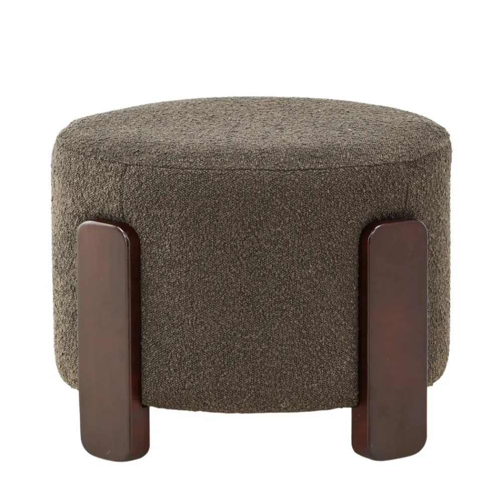Venture Home COFFEY Pouf rond en tissu bouclette ø52,5cm
