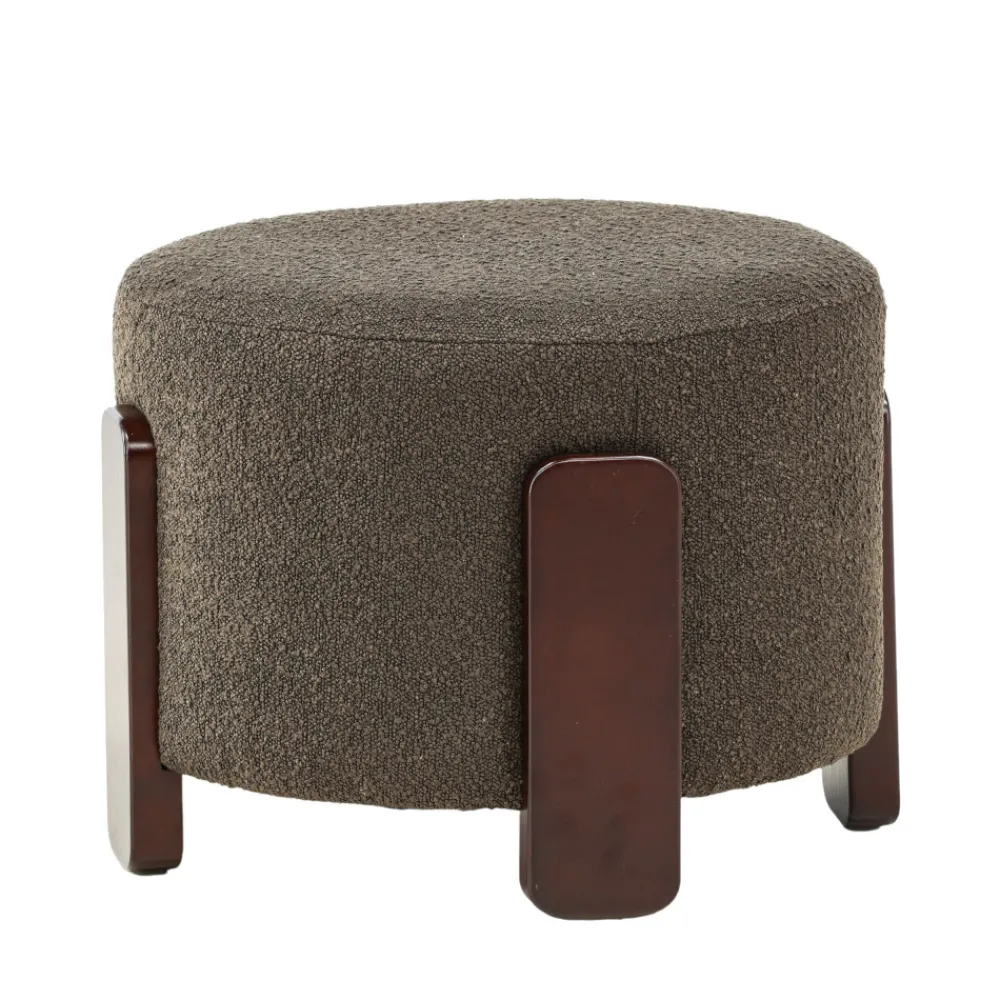 Venture Home COFFEY Pouf rond en tissu bouclette ø52,5cm