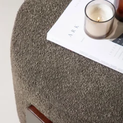 Venture Home COFFEY Pouf rond en tissu bouclette ø52,5cm