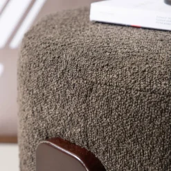 Venture Home COFFEY Pouf rond en tissu bouclette ø52,5cm
