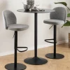 Drawer COLOBURA Tabouret de bar réglable en tissu et métal H55-80cm