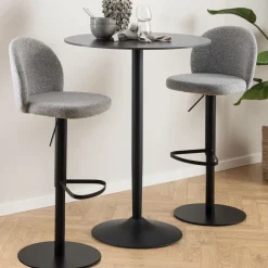 Drawer COLOBURA Tabouret de bar réglable en tissu et métal H55-80cm
