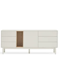Teulat CORVO Buffet 1 porte 6 tiroirs en bois L180cm