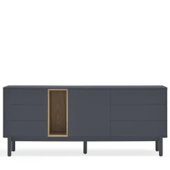 Teulat CORVO Buffet 1 porte 6 tiroirs en bois L180cm