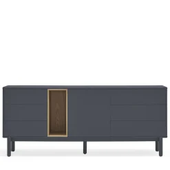 Teulat CORVO Buffet 1 porte 6 tiroirs en bois L180cm