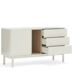 Teulat CORVO Buffet 1 porte 3 tirois en bois L136,8cm
