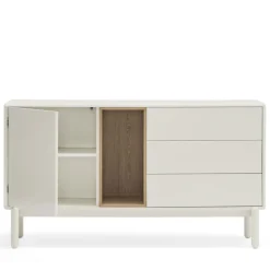 Teulat CORVO Buffet 1 porte 3 tirois en bois L136,8cm