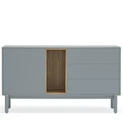 Teulat CORVO Buffet 1 porte 3 tirois en bois L136,8cm