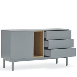 Teulat CORVO Buffet 1 porte 3 tirois en bois L136,8cm