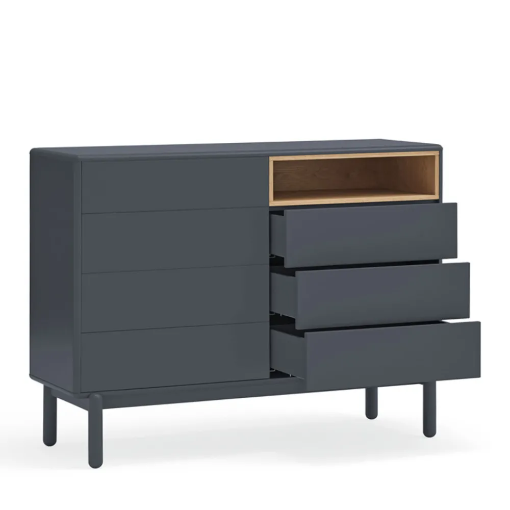 Teulat CORVO Commode 7 tiroirs 1 niche en bois L120xH90cm