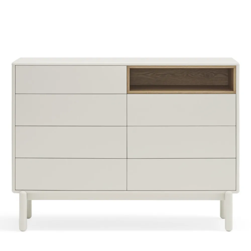 Teulat CORVO Commode 7 tiroirs 1 niche en bois L120xH90cm