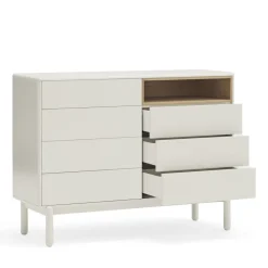 Teulat CORVO Commode 7 tiroirs 1 niche en bois L120xH90cm