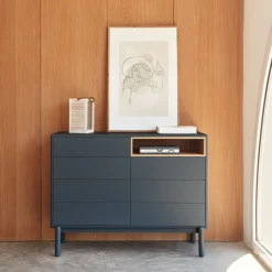 Teulat CORVO Commode 7 tiroirs 1 niche en bois L120xH90cm