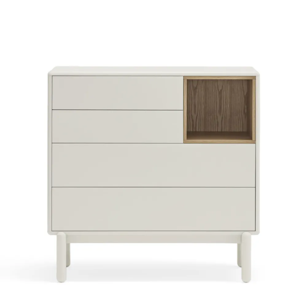 Teulat CORVO Commode 4 tiroirs 1 niche en bois L90xH90cm