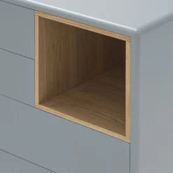 Teulat CORVO Commode 4 tiroirs 1 niche en bois L90xH90cm