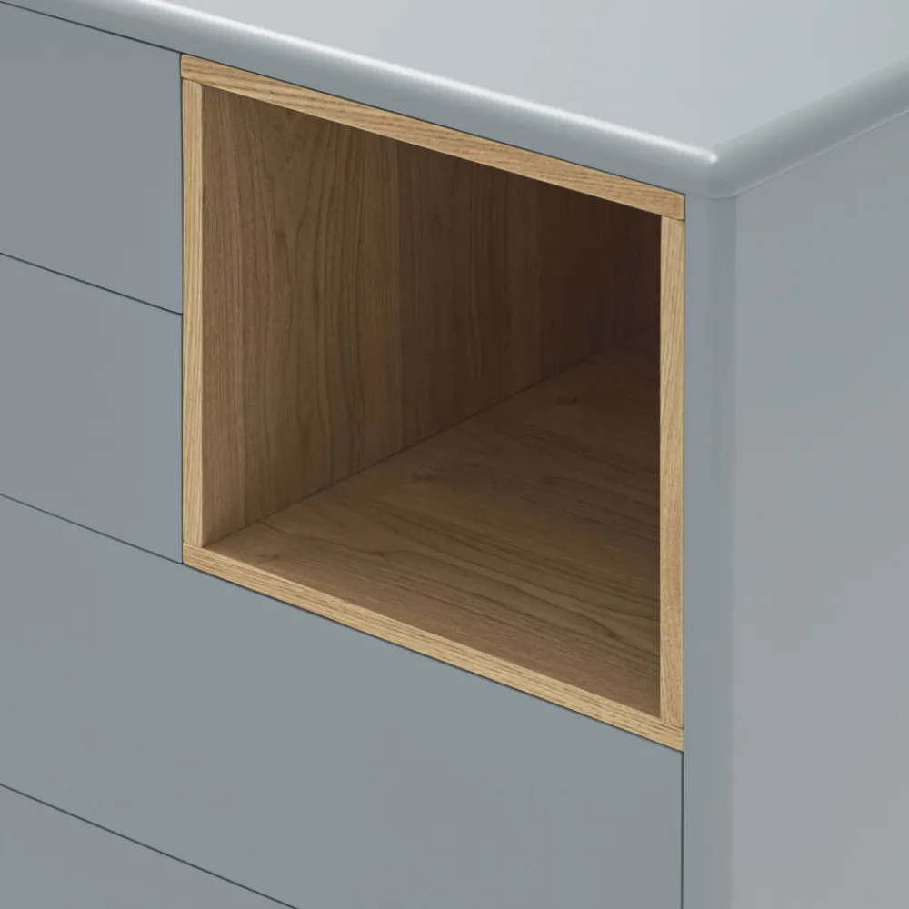 Teulat CORVO Commode 4 tiroirs 1 niche en bois L90xH90cm