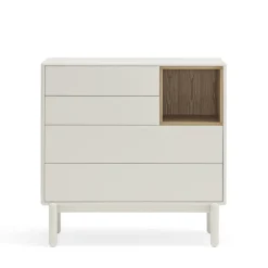 Teulat CORVO Commode 4 tiroirs 1 niche en bois L90xH90cm