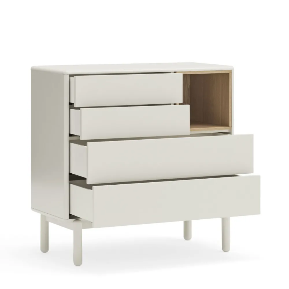 Teulat CORVO Commode 4 tiroirs 1 niche en bois L90xH90cm