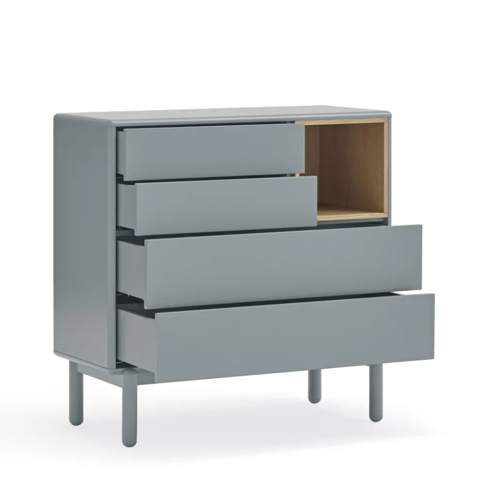 Teulat CORVO Commode 4 tiroirs 1 niche en bois L90xH90cm