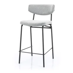 By-Boo CROCKETT Lot de 2 chaises de bar en tissu et métal H66cm