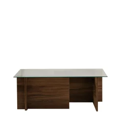 Drawer CUBIX II Table basse en verre trempé et bois