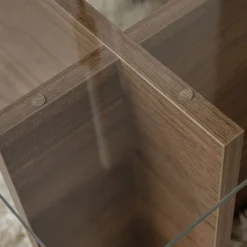 Drawer CUBIX II Table basse en verre trempé et bois