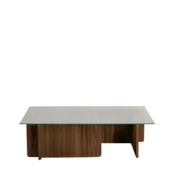 Drawer CUBIX Table basse en verre trempé et bois