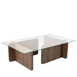 Drawer CUBIX Table basse en verre trempé et bois