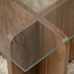 Drawer CUBIX Table basse en verre trempé et bois