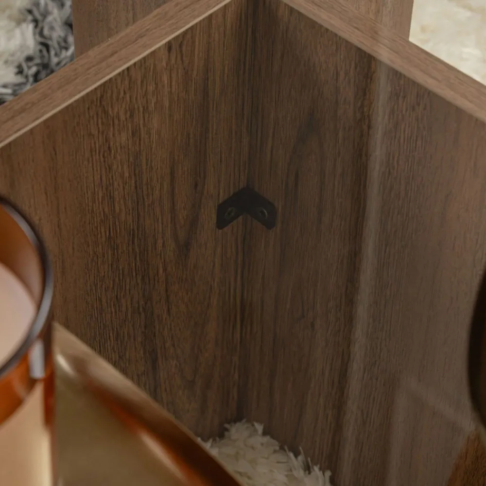 Drawer CUBIX Table basse en verre trempé et bois