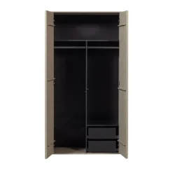 Vtwonen DAILY Armoire 2 portes, 2 tiroirs en bois H200cm