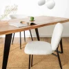 Drawer DALBY Lot de 2 chaises en tissu bouclette et métal