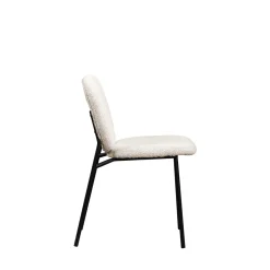 Drawer DALBY Lot de 2 chaises en tissu bouclette et métal