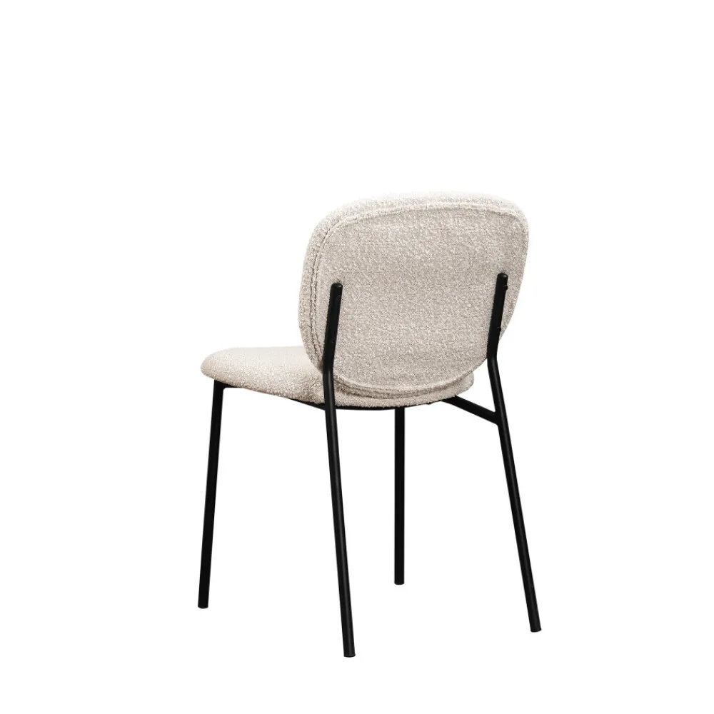 Drawer DALBY Lot de 2 chaises en tissu bouclette et métal