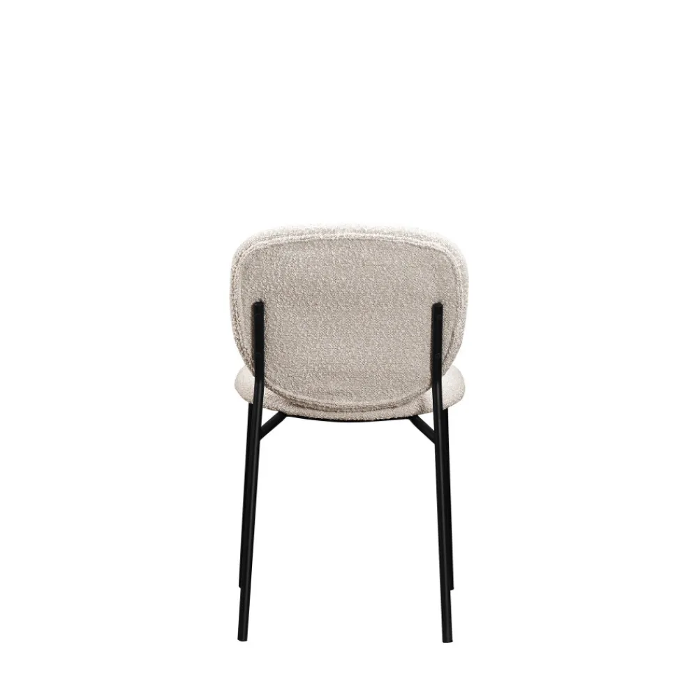Drawer DALBY Lot de 2 chaises en tissu bouclette et métal