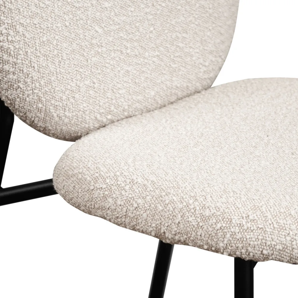 Drawer DALBY Lot de 2 chaises en tissu bouclette et métal