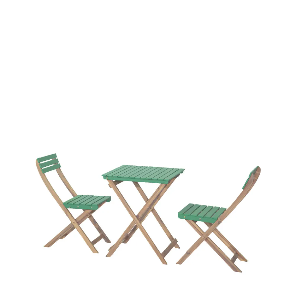 Drawer DANA Set bistrot pliant de jardin 2 personnes en bois