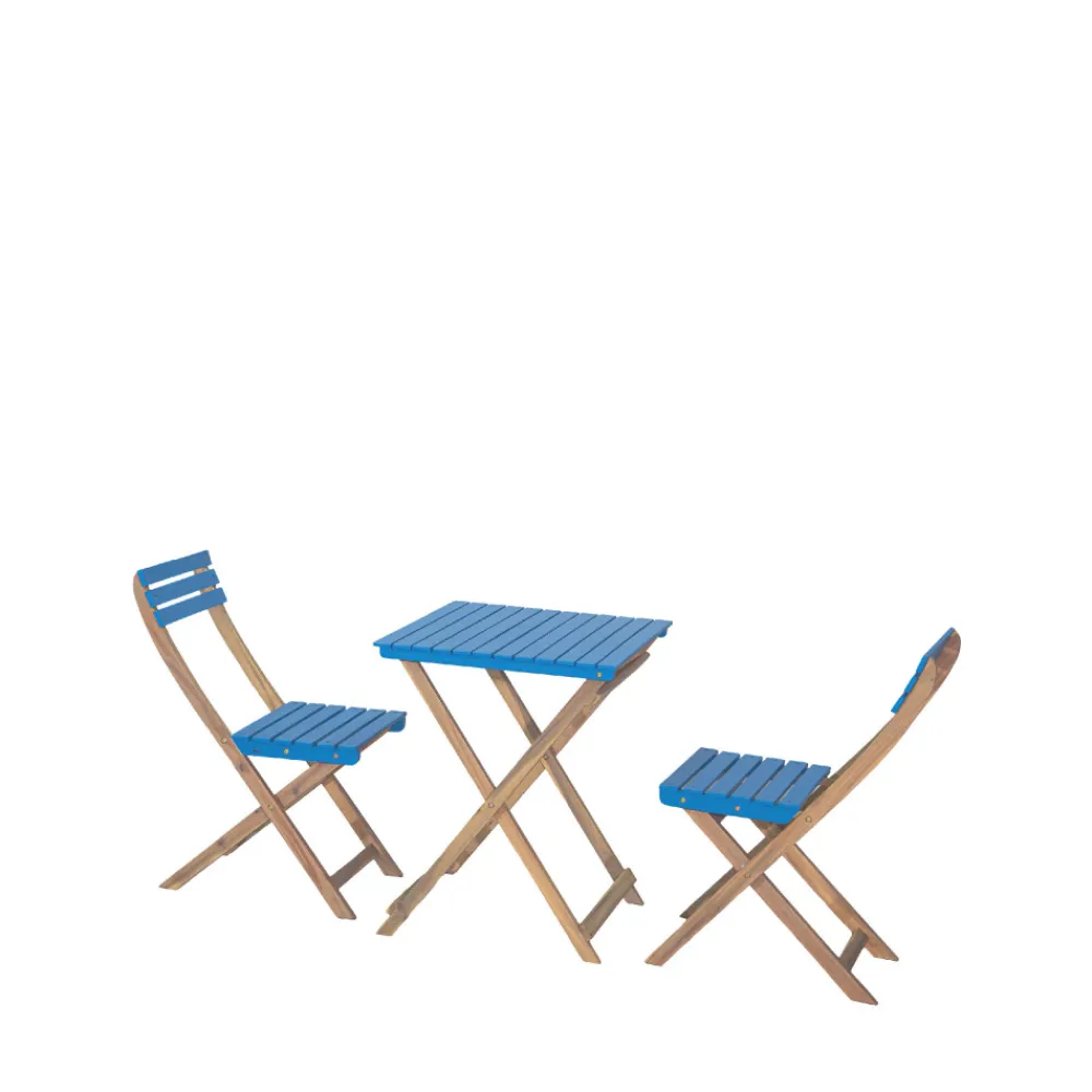 Drawer DANA Set bistrot pliant de jardin 2 personnes en bois