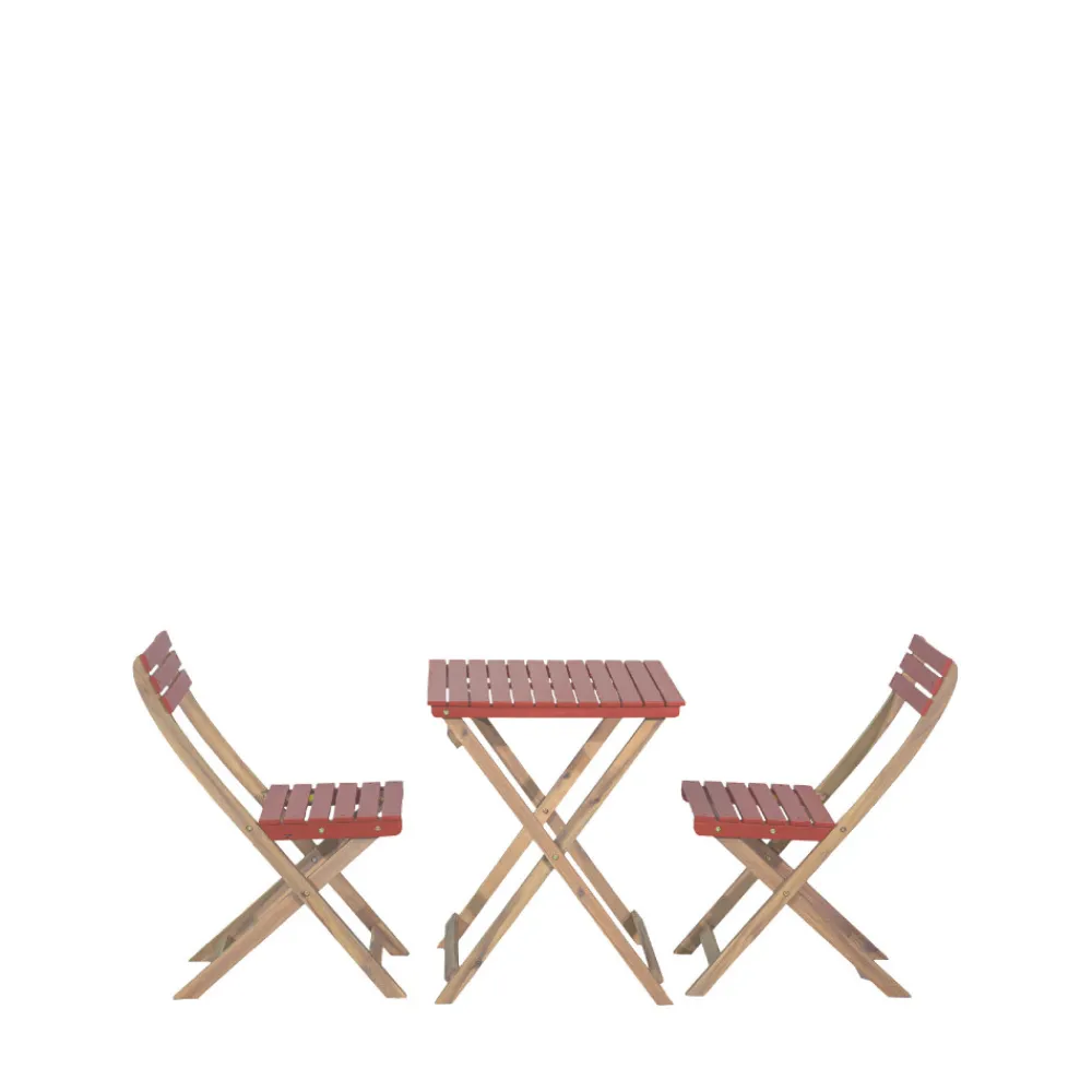 Drawer DANA Set bistrot pliant de jardin 2 personnes en bois
