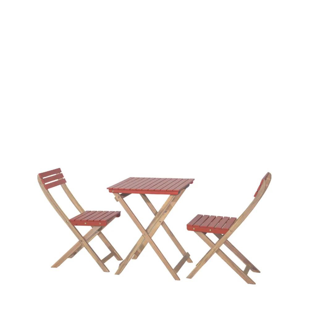 Drawer DANA Set bistrot pliant de jardin 2 personnes en bois