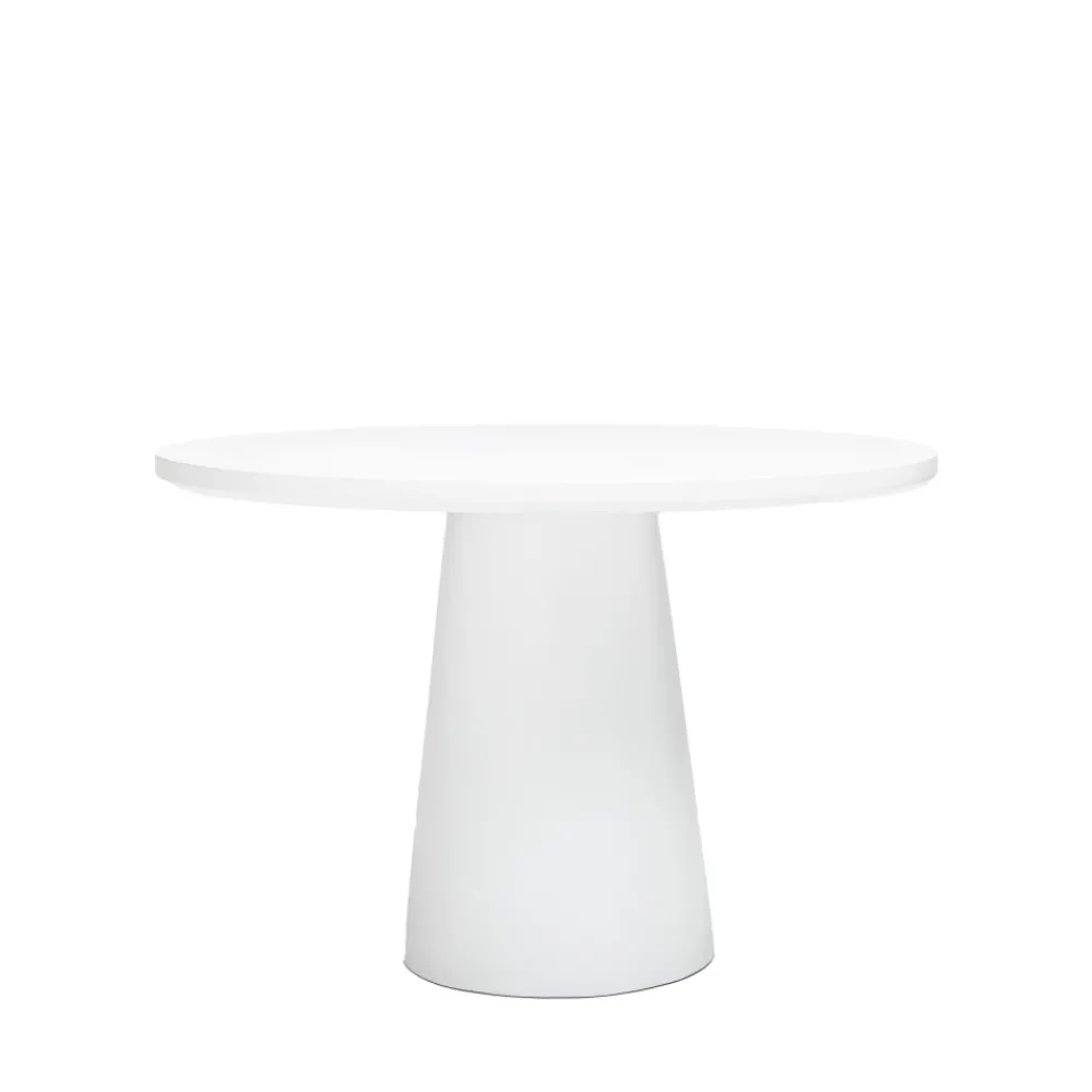 Drawer DANLI Table à manger 4 personnes ronde en fibre de ciment
