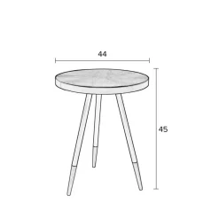 No name DENISE Table basse ronde en métal et bois ø44cm