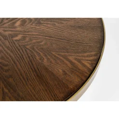 No name DENISE Table basse ronde en métal et bois ø44cm
