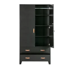 Enfant Woood DIAN Armoire vestiaire pour enfant 2 portes 2 tiroirs