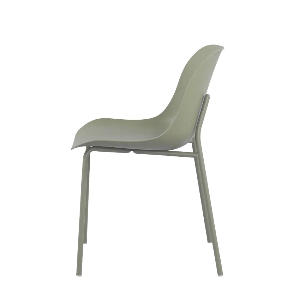 Drawer DIEGO Lot de 4 chaises intérieur et extérieur en plastique et métal